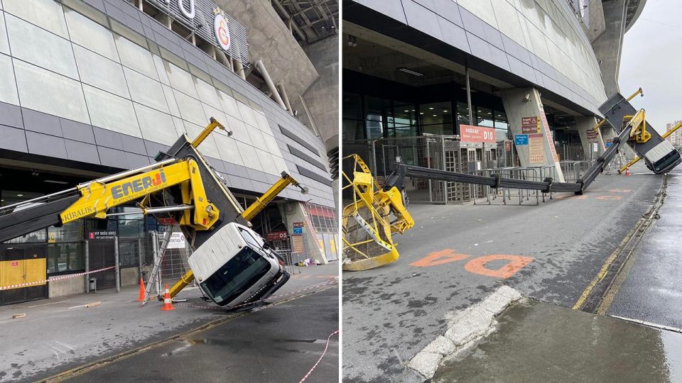 NEF Stadyumu’nda vinç devrildi: 3 kişi yaralandı